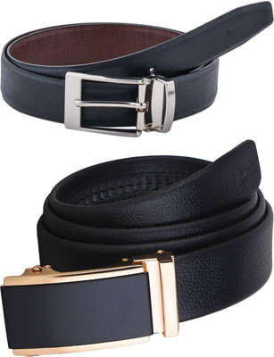 Pacific Gold Men Formal Brown, Black, Black Artificial Leather Belt