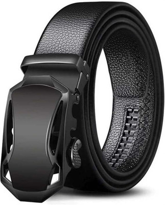 ShopGlobal Men & Women Casual, Evening, Formal, Party Black Artificial Leather Belt