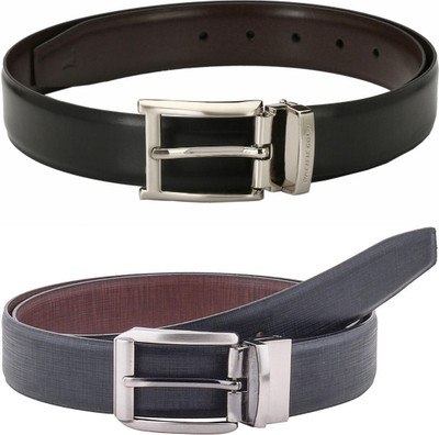 Pacific Gold Men Formal Brown, Black Artificial Leather Belt