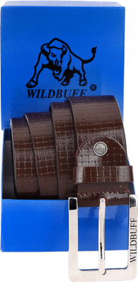 WILDBUFF Men Casual Brown Genuine Leather Belt