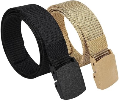 A K Daller Fashion Men & Women Casual, Evening, Formal, Party Black, Beige Nylon, Fabric Belt