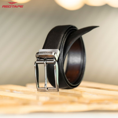 RED TAPE Men Formal, Casual Black, Brown Genuine Leather Reversible Belt