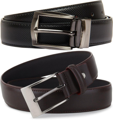 Pacific Gold Men Formal Brown, Black, Brown Artificial Leather Belt