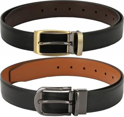 Pacific Gold Men Formal Tan, Tan, Black Artificial Leather Belt