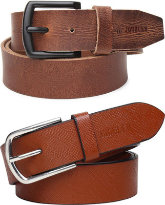 Jungler Men Evening, Party, Formal, Casual Brown, Tan Genuine Leather Belt