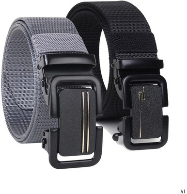 BPRIDE Men Casual, Evening, Formal, Party Black, Grey Nylon Belt