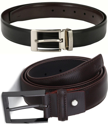 Pacific Gold Men Formal Brown, Black, Brown Artificial Leather Belt