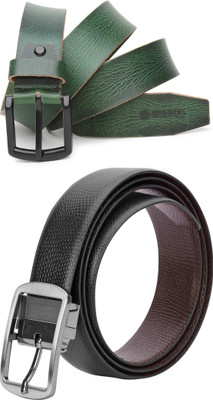 Jungler Men Evening, Party, Formal, Casual Green, Black, Brown Genuine Leather Belt