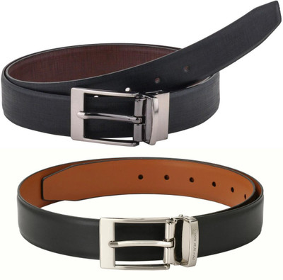 Pacific Gold Men Formal Brown, Black, Tan, Black Artificial Leather Belt