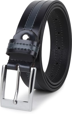 LOOPA Men Formal Black Genuine Leather Belt