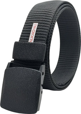 NUKAICHAU Men & Women Casual, Evening, Party Black Nylon Belt