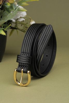 VAN HEUSEN Women Black Genuine Leather Belt