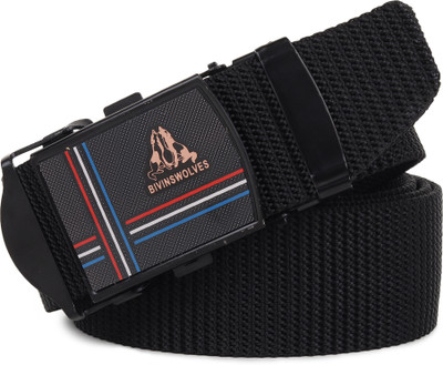 LOOPA Men Casual Black Nylon Belt
