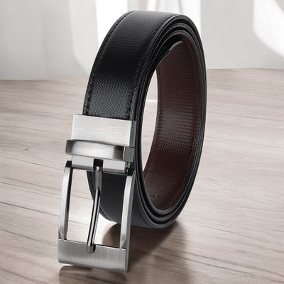 Roadster Men Formal, Casual, Evening, Party Black Artificial Leather Reversible Belt