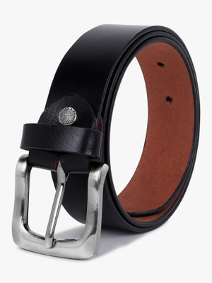 Roadster Men Formal Black Genuine Leather Belt