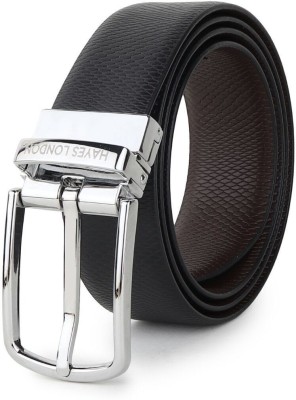 Hayes London Men Black, Brown Genuine Leather Reversible Belt