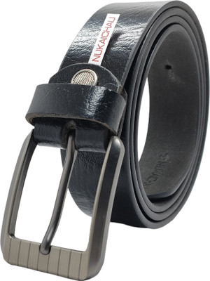 NUKAICHAU Men & Women Formal, Casual, Evening, Party Black Genuine Leather Belt