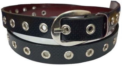 Sulit Women Casual Black Artificial Leather, Canvas Belt