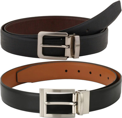Pacific Gold Men Formal Brown, Black Artificial Leather Belt