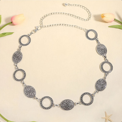 SYGA Women Casual, Evening, Party, Formal Silver Metal Belt