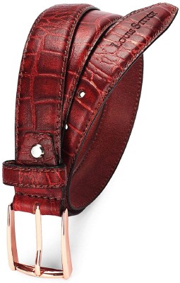 LOUIS STITCH Men Casual Maroon Genuine Leather Belt