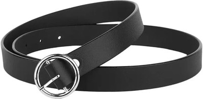 LEATHERTONE Women Casual, Formal, Party Black, Silver Texas Leatherite Belt
