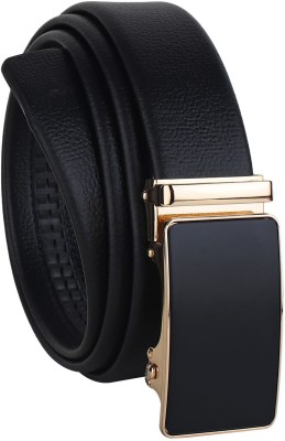 Pacific Gold Men Casual, Evening, Formal, Party Black Artificial Leather, Texas Leatherite Belt