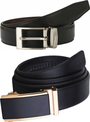 Pacific Gold Men Formal Brown, Black, Black Artificial Leather Belt