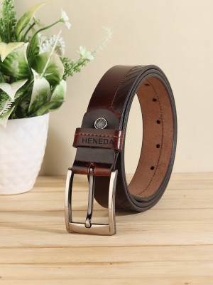 HENEDA Men Formal Brown Genuine Leather Belt