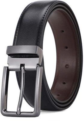 LOOPA Men Formal Black Artificial Leather Reversible Belt