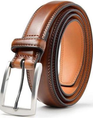 Bs production Men Casual, Evening, Formal, Party Tan Artificial Leather Belt