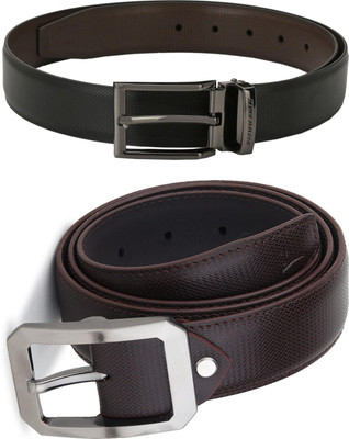 Pacific Gold Men Formal Black, Brown Artificial Leather Belt