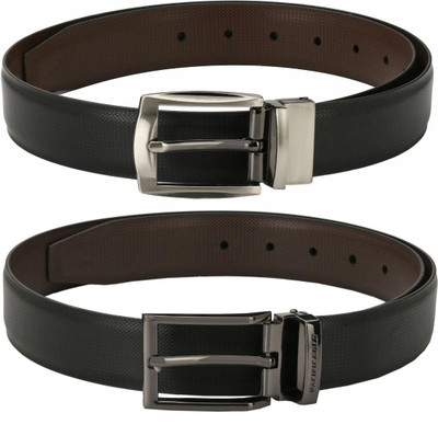Pacific Gold Men Formal Brown, Black, Brown, Black Artificial Leather Belt