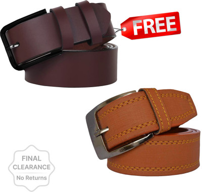 Kalsi Men Brown, Tan Artificial Leather Belt
