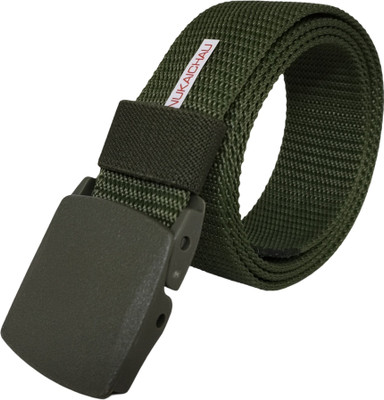 NUKAICHAU Men Casual, Evening, Party Green Nylon Belt