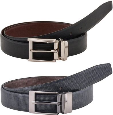 Pacific Gold Men Formal Brown, Black Artificial Leather Belt