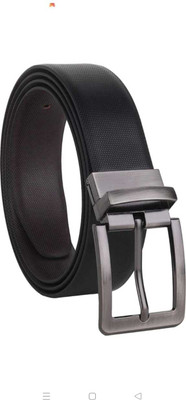 Craft India Men Formal Black Artificial Leather Reversible Belt