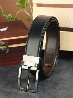 PROVOGUE Men Casual, Formal Black Texas Leatherite Reversible Belt