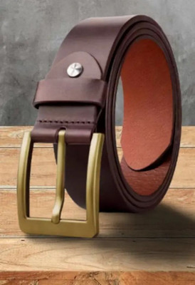 Mighty Men & Women Casual, Evening, Formal, Party Brown Artificial Leather, Genuine Leather Reversible Belt