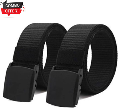 Niddleman Men Casual, Evening Black Nylon Belt