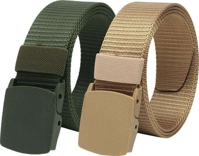 Hushahide Men Casual Green, Beige Nylon Belt