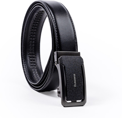 Elegavie Men Formal Black Genuine Leather Belt