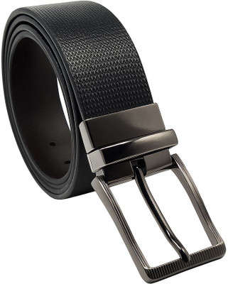 BoomSlang Men Formal, Casual Black Genuine Leather Reversible Belt