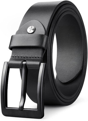 zaphod Men Casual, Evening, Formal, Party Black Genuine Leather Belt