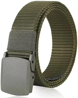 JKM COLLECTION Men Casual Green Nylon Belt