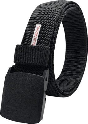 NUKAICHAU Men Casual, Evening, Party Black Nylon Belt