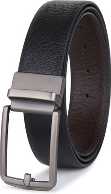 EXOCOETUS Men Formal, Casual, Evening, Party Black Genuine Leather Reversible Belt