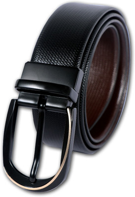 Leather Patta Men Formal Black Genuine Leather Reversible Belt