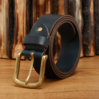 LOUIS STITCH Men Casual Blue Genuine Leather Belt