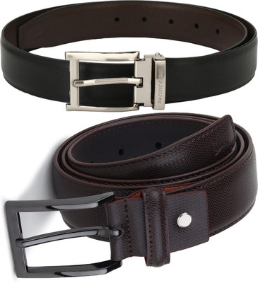 Pacific Gold Men Formal Black, Brown Artificial Leather Belt